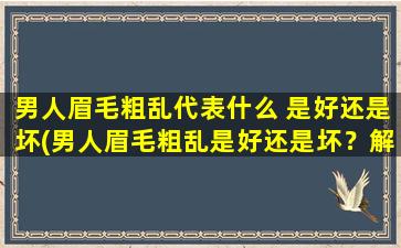 男人眉毛粗乱代表什么 是好还是坏(男人眉毛粗乱是好还是坏？解析眉毛特点与性格相关性)